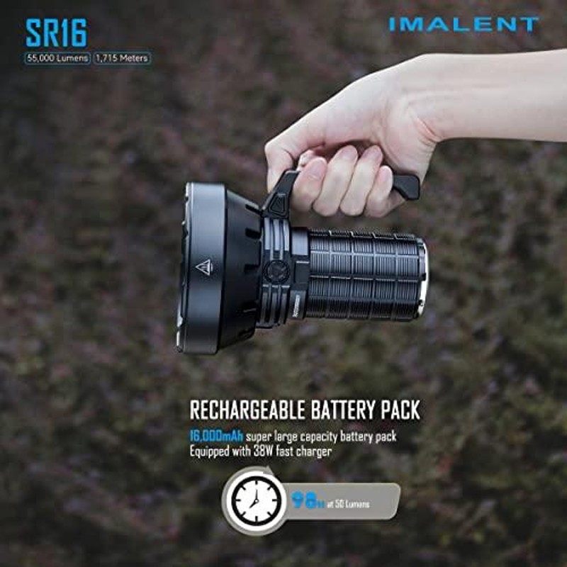 IMALENT SR16 懐中電灯 強力 高光度 55000ルーメン 最強 遠距離照射 1715メートル アウトドア 明るい 軽量 手持ちトーチ ライ  | LINEブランドカタログ