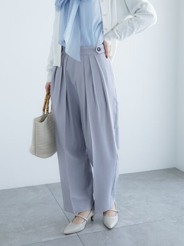 雙側鈕釦設計打摺長褲(FC42L0F0280) - Te chichi