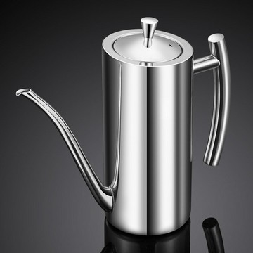 不锈钢油壶304厨房欧式壶创意食用油壶可按防漏700ML500ML升级版