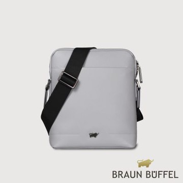 【BRAUN BUFFEL 德國小金牛】台灣總代理 格瑞克-E 直式斜背包-石灰白/BF573-17-CGY