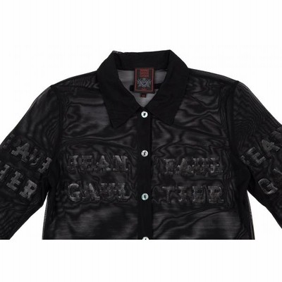 ジャンポールゴルチエ クラシックJean Paul GAULTIER CLASSIQUE ロゴプリントパワーネットシャツ 黒40 【レディース】 ジャンポールゴルチエクラシックJean Paul GAULTIER CLASSIQUE