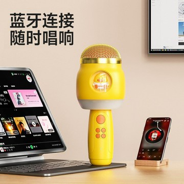 深圳公仔兒童麥克風家用無線k歌音響話筒麥克風玩具唱歌小型家庭【北歐家居生活】
