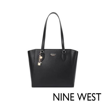 NINE WEST 真皮肩背托特兩用包-黑色(1811)