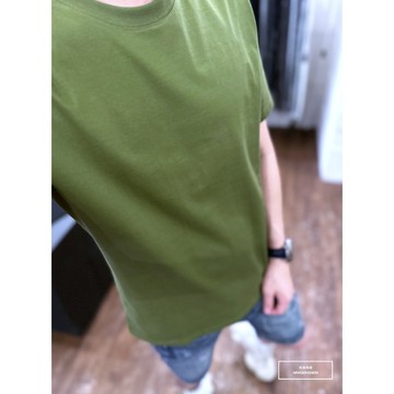 E7th.重磅全素手袖小標短T-綠(E7C400012303)