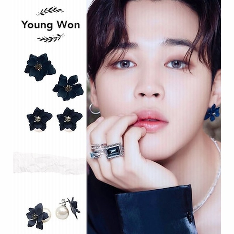 YOUNGWON BTS Jiminピアスflower earring ジミン花イヤリング ジミンピ 