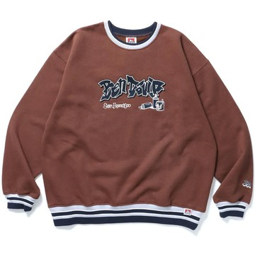 BEN DAVIS 24780067-32 SPRAY ART TRIM CREW 大學T (棕色)