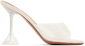 Amina Muaddi 米色 Lupita Glass Slipper 95 凉鞋