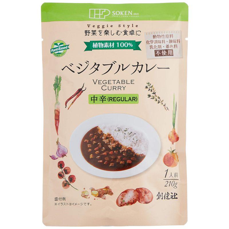 創健社 レトルト ベジタブルカレー 中辛 210g (1人分)×4