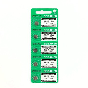 [寶旺旺] SII精工 SR731SW鈕扣型329氧化銀 電池 5顆排裝(1.55V無汞)