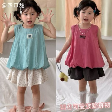 【四口甜】台灣現貨春夏新款90-130夏日女童可愛波點褲裙短褲