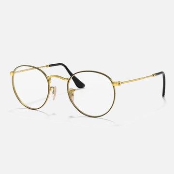 【RayBan 雷朋】圓形金屬光學眼鏡(RX3447V-2991 50mm)
