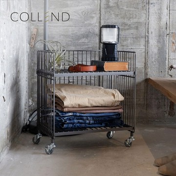 日本COLLEND WIRE 鋼製單層置物架(附輪)-DIY