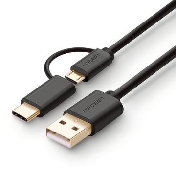 【福利品】綠聯 1M Micro USB Type-C兩用快充傳輸線 現貨 隔日到貨