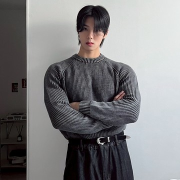 正韓肌肉合身水洗純棉圓領針織上衣 4色 YUPPIE 預購商品 1209