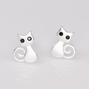 【小Ken先生】韓風｜低致敏｜925全純銀｜動物系列｜我的喵這麼萌｜耳環｜可改夾式
