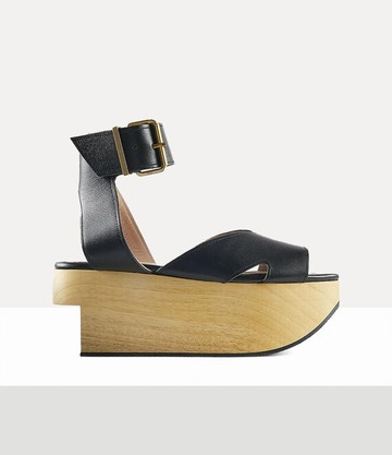 Vivienne Westwood Rocking Horse Pagan Sandal Nappa Leather Black 6-39 Unisex