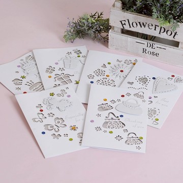 伊和諾簡約鏤空鐳射祝福賀卡卡片生日卡萬用卡感謝卡WISH-1418