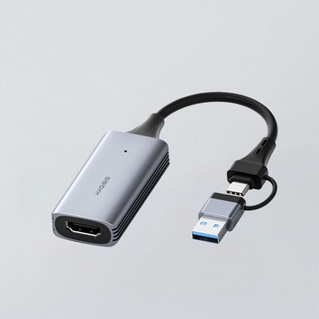 HAGiBiS 鋁合金Type-C+USB雙接頭視訊擷取卡(AC05)