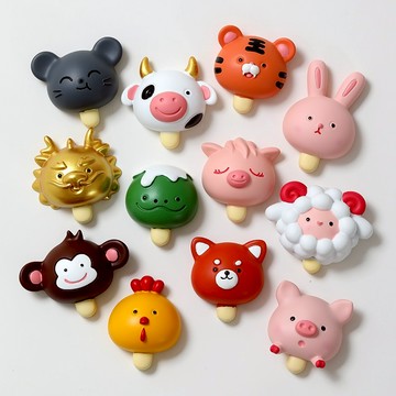 馬年 冰箱貼 磁鐵 裝飾磁貼 貓咪兔子椅子冰棒 12生肖 3D立體造型 耶誕節 新年 聖誕節【RXM0664】