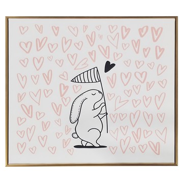 Bunny love Catch you 壁畫  60 x 60cm  金框