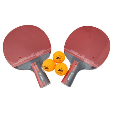 MK 6星 2球拍 + 3顆球 短柄 7層底板 紅  24.8 x 15 x 2.5cm  1組