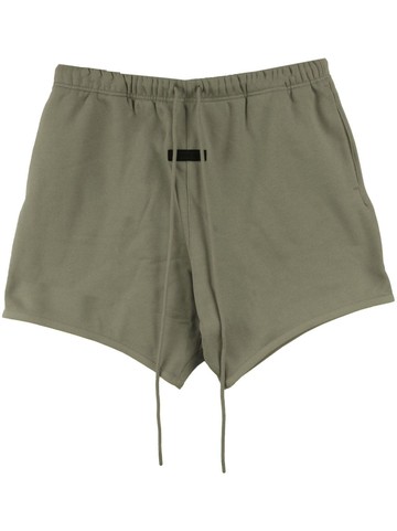 FEAR OF GOD ESSENTIALS - logo-patch drawstring-waist track shorts - men - Cotton/Polyester - S - Green