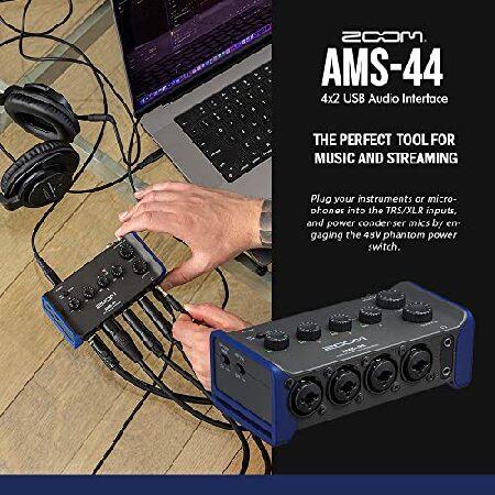 Zoom AMS-44 4x2 USB Audio Interface Bundle for Music and Streaming w  SR360 Over-Ear Dynamic Headphones   two TRS Cable   two Pro Audio XLR 並行輸入品