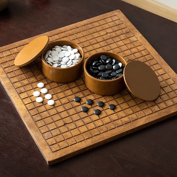 二合一實木木製圍棋 象棋棋盤 大人成人兒童初學者棋 黑白五子棋子