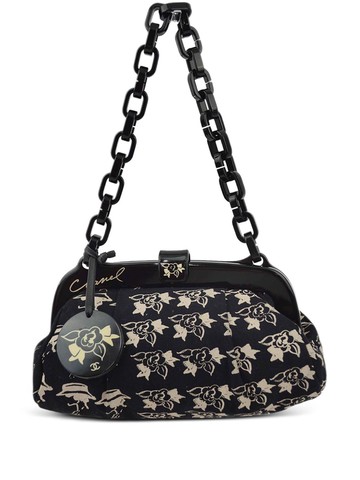CHANEL Pre-Owned - 2006 Camélia shoulder bag - women - Canvas - One Size - Black