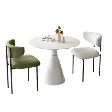 法式奶油風餐椅網紅設計師款北歐現代簡約家用白色餐桌靠背椅子[DD010109]