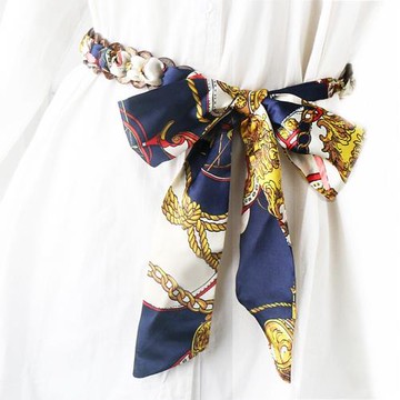 防過敏絲巾腰帶女裝飾連衣裙休閑百搭牛仔褲腰帶腰鏈學生裙帶配飾