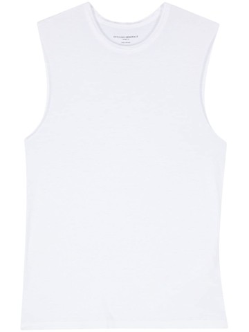 Officine Generale - straight-hem top - women - Cotton/Lyocell - M - White