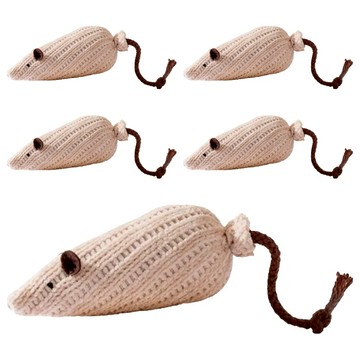 卡哇伊解悶貓玩具 老鼠造型  5個  奧利棕色