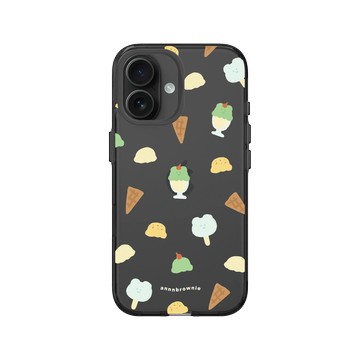 iPhone 16 Clear (相機按鈕) 酷墨灰 - 布朗尼 annnbrownie - 夏日冰淇淋