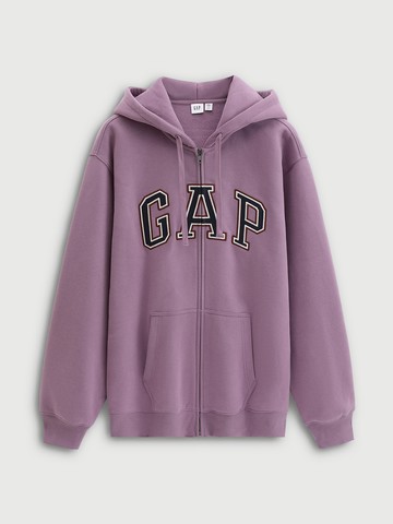 男女同款 Logo刺繡連帽外套-紫色