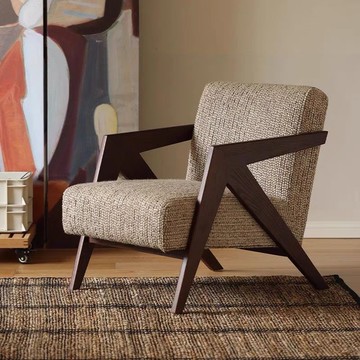 免運可開票 超低價 工廠直銷 理查德單人沙發椅法式中古客廳陽臺休閑椅子實木設計師民宿懶人 出貨快pyy3070