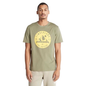 Timberland 男款墨綠色LOGO印花經典短袖T恤A6RQH590