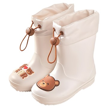 JAR嚴選 兒童款 萌趣可愛雨鞋  米白小熊  S