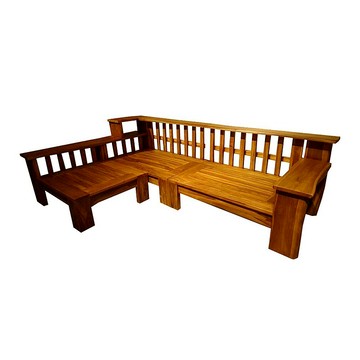 【吉迪市100%全柚木家具】DSLI002AB L型柚木沙發椅 不含墊