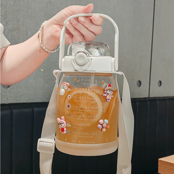 耐高溫玻璃大肚杯子網紅大容量吸管水杯高顏值女生夏季便攜喝水壺