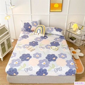 加厚印花床包 彈力鬆緊帶  防塵防滑 親膚植物羊絨面料 單人雙人加大特大 雙人床包  床套 柔軟透氣 不起球不褪色