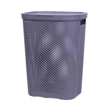 AOTTO 創意傢俱 日式簡約大容量加蓋洗衣髒衣籃 AS-006GR 60L  44 x 33.5 x 57.5cm  灰色