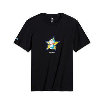 Converse X Doraemon Graphic 男款 女款 黑色 哆啦A夢 棉 短袖 10028894-A01