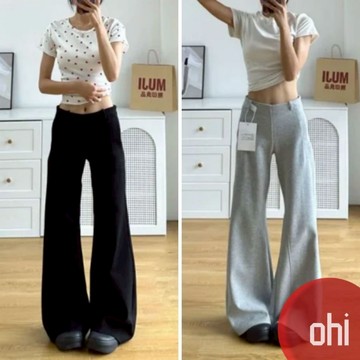 【ohi】 微喇叭褲 韓版闊腿褲 休閒褲 長褲女 女生褲子 休閒長褲 女生長褲 長褲 女裝 GPY352