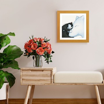 【親密無間】貓瘋子/含框/博物館級藝術微噴/複製畫