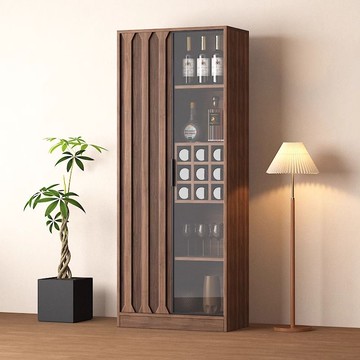 酒櫃客廳新款靠墻展示櫃實木家用中古新中式玻璃置物櫃儲物櫃Y182Y