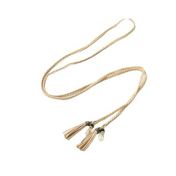 【巴黎精品】現貨+預購 女皮帶美式腰帶波西米亞風腰飾-編織蠟繩流蘇細腰鍊女配件9色a1by29