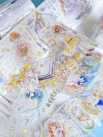 深海奇遇 小さな人魚 夢みる変身の物語 PET 和紙膠帶 (kiss-cut)