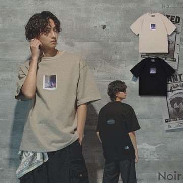 【NOIR】圖案短T 純棉短T 寬鬆短T 黑色短T 潮流短T 夏季短T 中性短T 上身 短袖 短T T恤