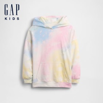 【GAP】兒童 VintageSoft 毛圈布寬版帽T-棉花糖色(898774)